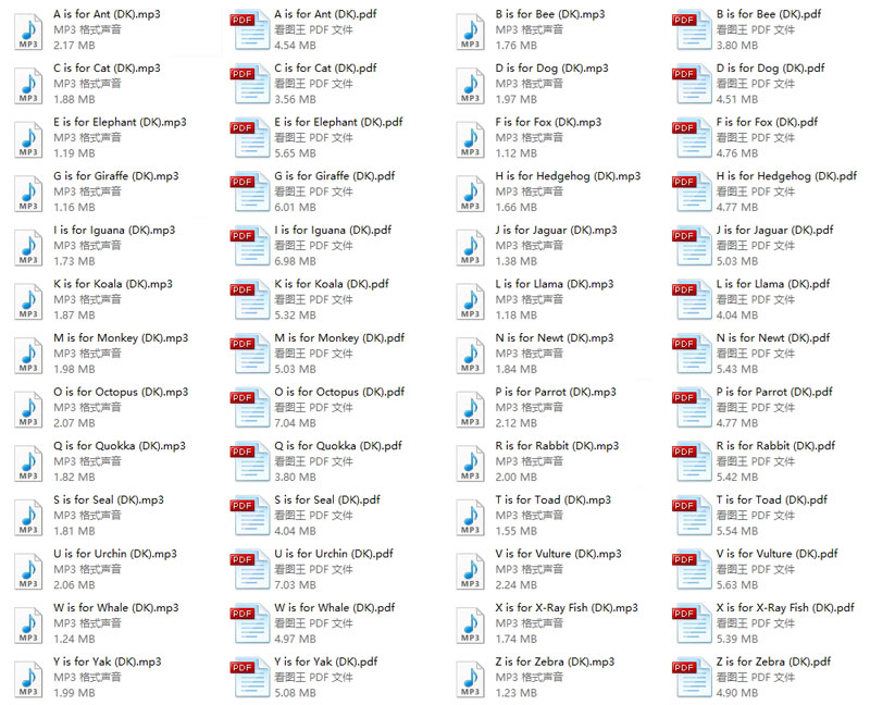 幼儿字母启蒙《DK动物字母认知书》